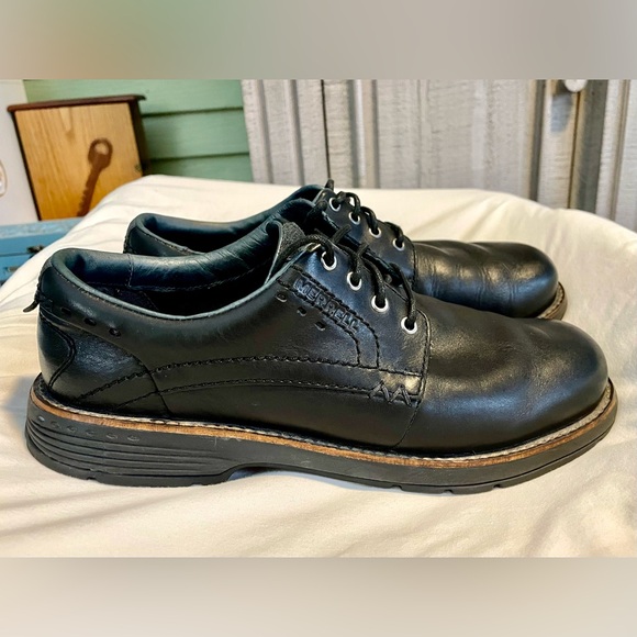 *EUC* MERRELL Performance Leather Shoes- Black - Men’s Sz 8 1/2W -Style #J42139W main image 4